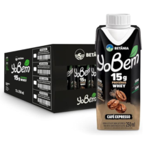 Pack 12 Unidades YoBem Bebida Proteica Café Expresso 15g de Proteínas Whey