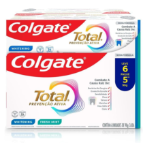 Pack 6 unidades Creme Dental Colgate Total Whitening & Advanced Fresh 90g