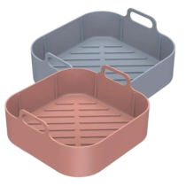 Kit 2 Formas de Silicone Quadrada para Air Fryer