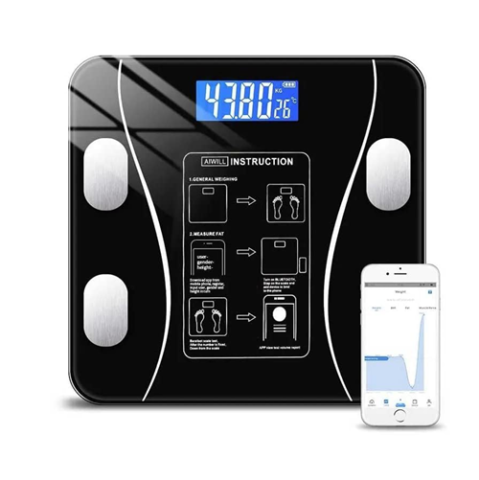 Balança Corporal Bioimpedância Premium Com Visor Inteligente Bluetooth Composição Corporal Peso Até 180kg