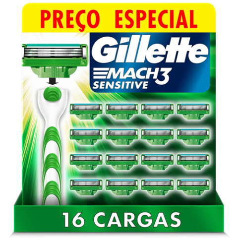 Carga Gillette Mach 3 Sensitive 16 Unidades