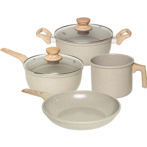 OSTER Conjunto de Panelas Antiaderentes 4 Peças Marble Edition