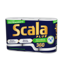 Papel Toalha Scala Plus Mega 3 Rolos – 360 Toalhas