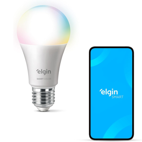 Lâmpada Inteligente Smart Color 10W Elgin RGB Wifi