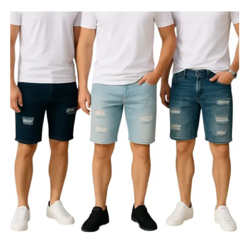 Kit 3 Bermudas Jeans Masculinas Premium Best Jeans