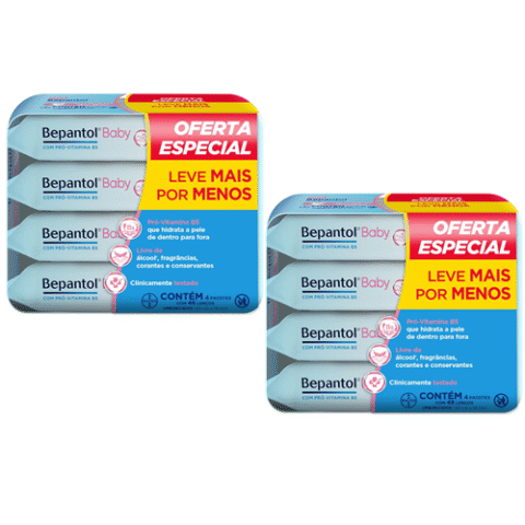 Bepantol Baby 2 Packs Lenços Umedecidos 192 Unidades cada