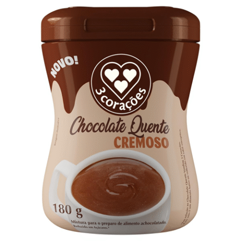 3 Corações Chocolate Quente Cremoso 180g
