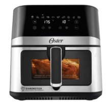 Air Fryer Oster Inox Diamondtech 7,5L Com Visor Transparente