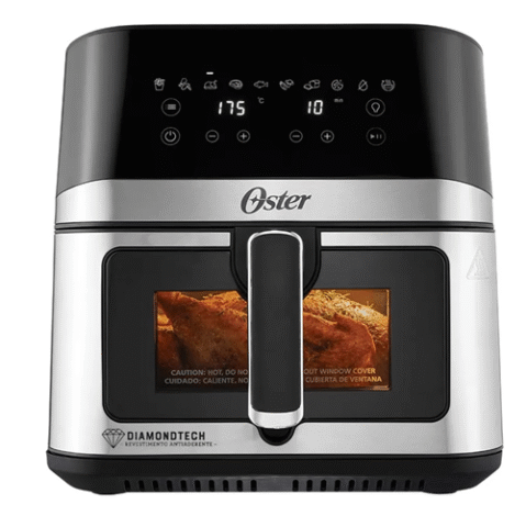 Air Fryer Oster Inox Diamondtech 7,5L Com Visor Transparente