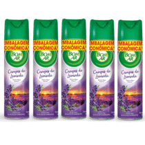 Air Wick 5 Unidades Aromatizador Bom Ar Aerossol Lavanda 360ml