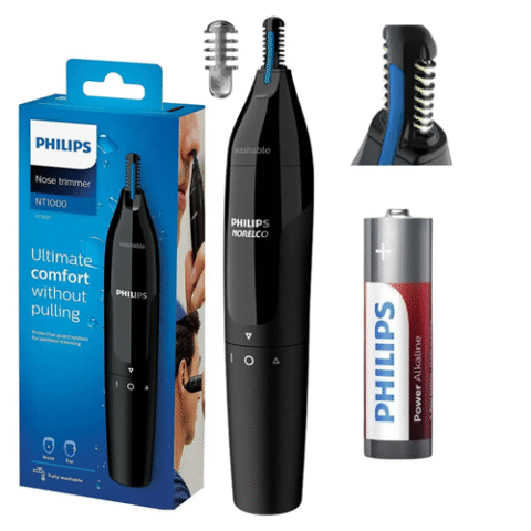 Aparador Philips de Pelos para Nariz e Orelhas á pilha Series 1000 Preto