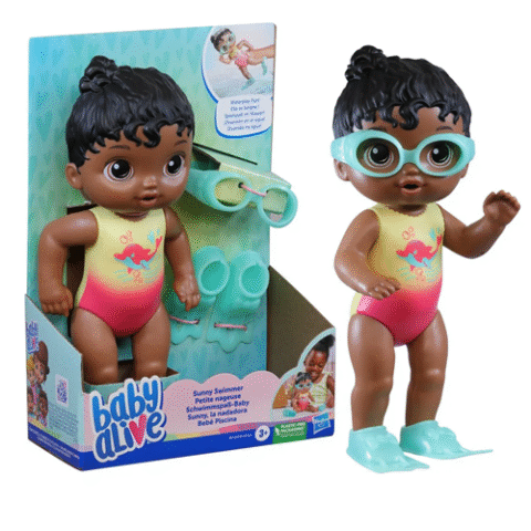 Baby Alive Sunny Swimmer Cabelo Preto