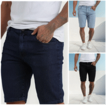 Bermuda Jeans Volker Masculina Skinny Super Lycra Premium