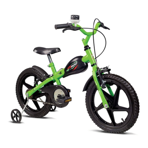 Bicicleta Infantil Aro 16 Verden VR 600 com Rodinhas e Buzina Verde
