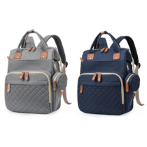 Bolsa Mochila Maternidade Impermeável com Zíperes Duplos e Bolso Traseiro Antirroubo Fianne Bolsa Mochila Maternidade Impermeável com Zíperes Duplos e Bolso Traseiro Antirroubo Fianne