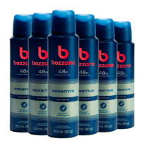 Bozzano 6 Unidades Desodorante Aerossol Sensível Sem Perfume150ml Bozzano 6 Unidades Desodorante Aerossol Sensível Sem Perfume150ml