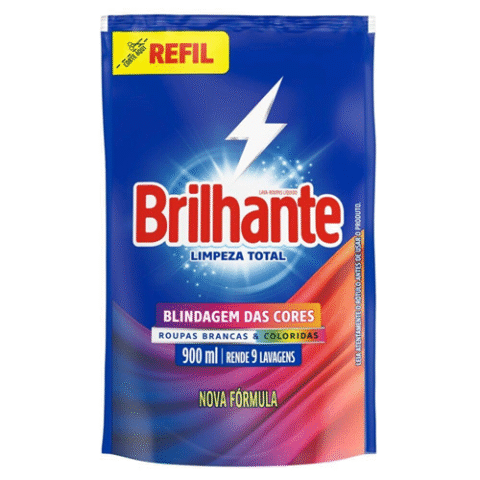 Brilhante Sabão Liquido Limpeza Total Refil 900ml