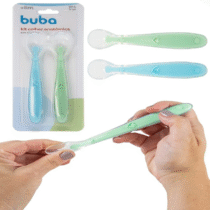 Buba Kit Colher Silicone Azul E Verde