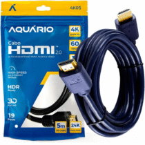 Cabo HDMI 2.0 Aquario 5m Full HD 4K 3D 19 Pinos