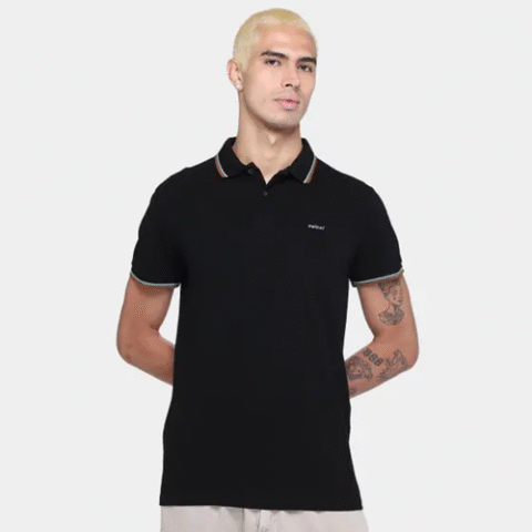 Camisa Polo Colcci Masculina Preta