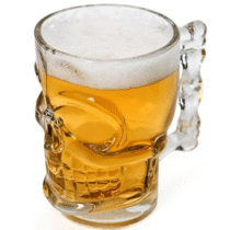 Caneca para Chopp Vidro Caveira Rock Style Lyor 510ml