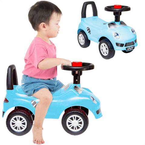Carrinho Motoca Andador sem Pedal com Buzina Atentu Azul