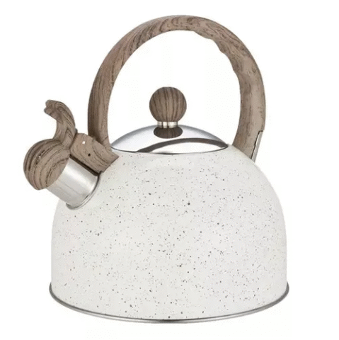 Chaleira Inox Cerâmica C/ Apito 2L Indução Mármol Mimo Style