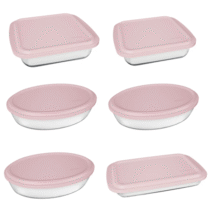 Conjunto Assadeiras 6 Peças com Tampa Rosa Marinex