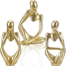 Conjunto de 3 Esculturas de Pensador Decoração
