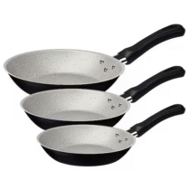 Conjunto de Frigideiras 3 Peças Tramontina Caribe em Alumínio Antiaderente Starflon Max Preto/Cinza