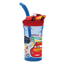 Copo Carros 3D Disney com Canudo 360ml