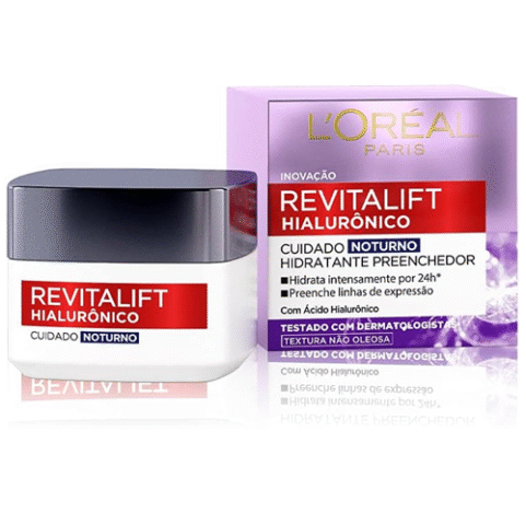 Creme Facial Anti-idade L’Oréal Paris Revitalift Hialurônico Noturno 49g