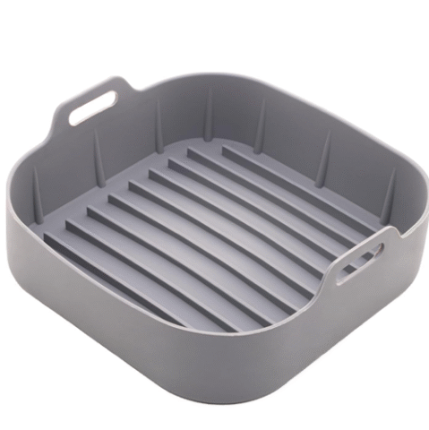 Forma Quadrada de Silicone para Air Fryer 20cm x 7cm Lyor Cinza