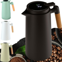 Garrafa Térmica de Café Lyor 1L com Cabo de Madeira e Termômetro