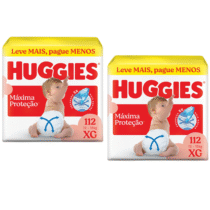 2 Pacotes Fraldas Huggies Máxima Proteção XG 112 Unidades