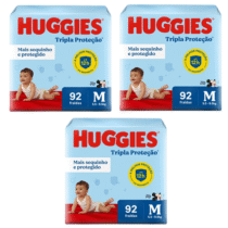 Huggies 3 Pacotes Fralda Disney Baby Tripla Proteção M 92 Unidades