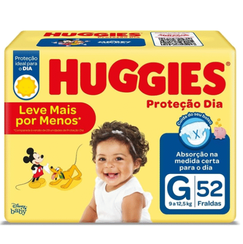 Huggies Fralda Proteção Dia G 52 Unidades