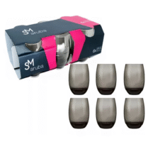 Jogo 6 Copos Aruba Vidro Fumê Luxo 465ml Nadir