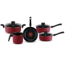 Jogo de Panelas 5 peças Rochedo Limpa Fácil Limited Vermelho