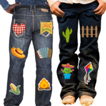 Kit 14 Adesivos Remendo para Roupas Festa Junina Adultos e Crianças