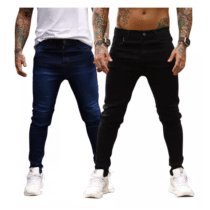 Kit 2 Calça Jeans Masculina Preta + Azul Zilak