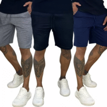 Kit 3 Bermudas Masculina Moletom Brand JK