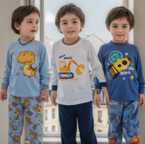 Kit 3 Pijama Infantil Manga Longa Menino Mavi