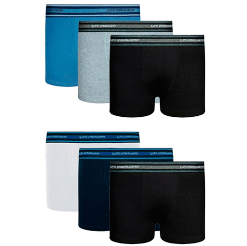 Kit 6 Cuecas Box Boxer Infantil Lupo Kids Original