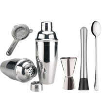 Kit Caipirinha 5 Peças Inox Profissional Coqueteleira 500ml