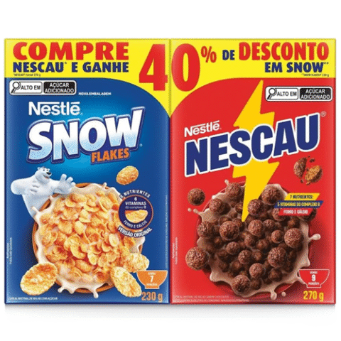Kit Cereal Matinal Chocolate Nescau 210g + Snow Flakes 230g