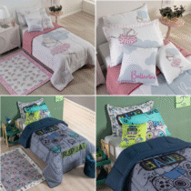 Kit Edredom Infantil 05 Peças Estampado 400 Fios Hipercal Bailarina ou Game