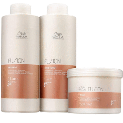 Kit Fusion Wella Shampoo 1L + Condicionador 1L + Mascara 500ml