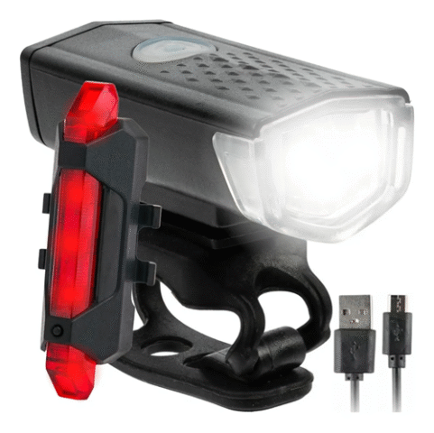 Kit Lanterna E Farol Bicicleta Luz Ultra Led A Prova D’água Coema
