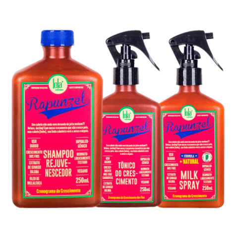 Kit Lola Cosmetics Crescimento Rapunzel – Shampoo + Tônico Capilar + Leave-in Spray